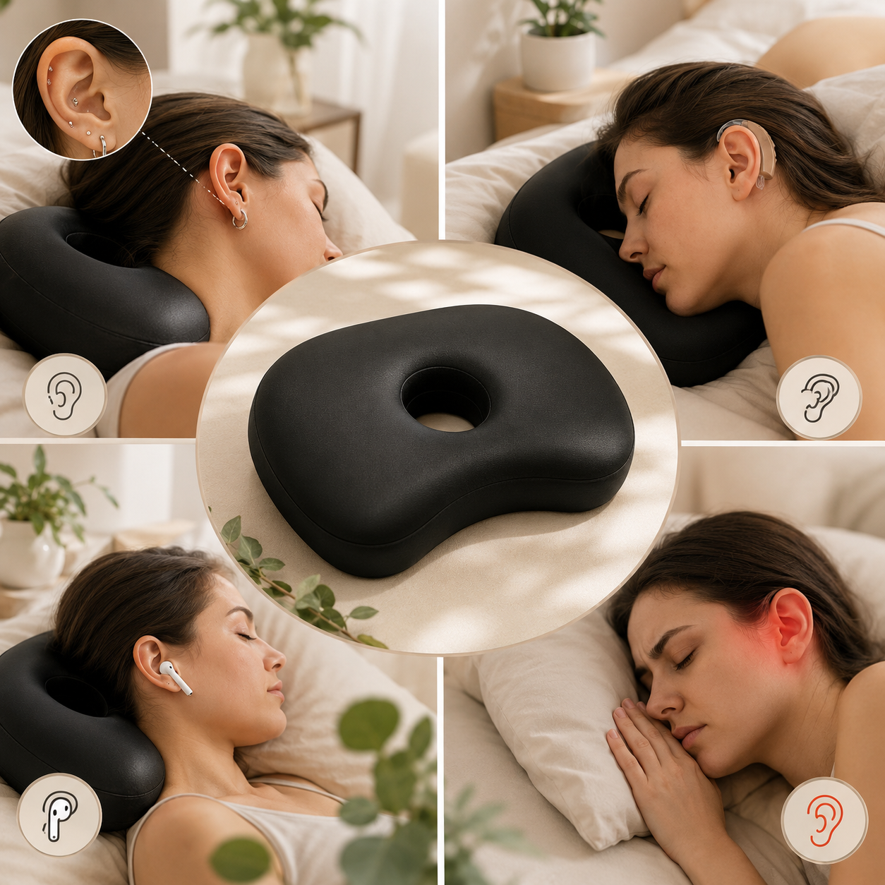 Zen’Ear™ – Oreiller Ergonomique Anti-Pression pour Oreilles Sensibles