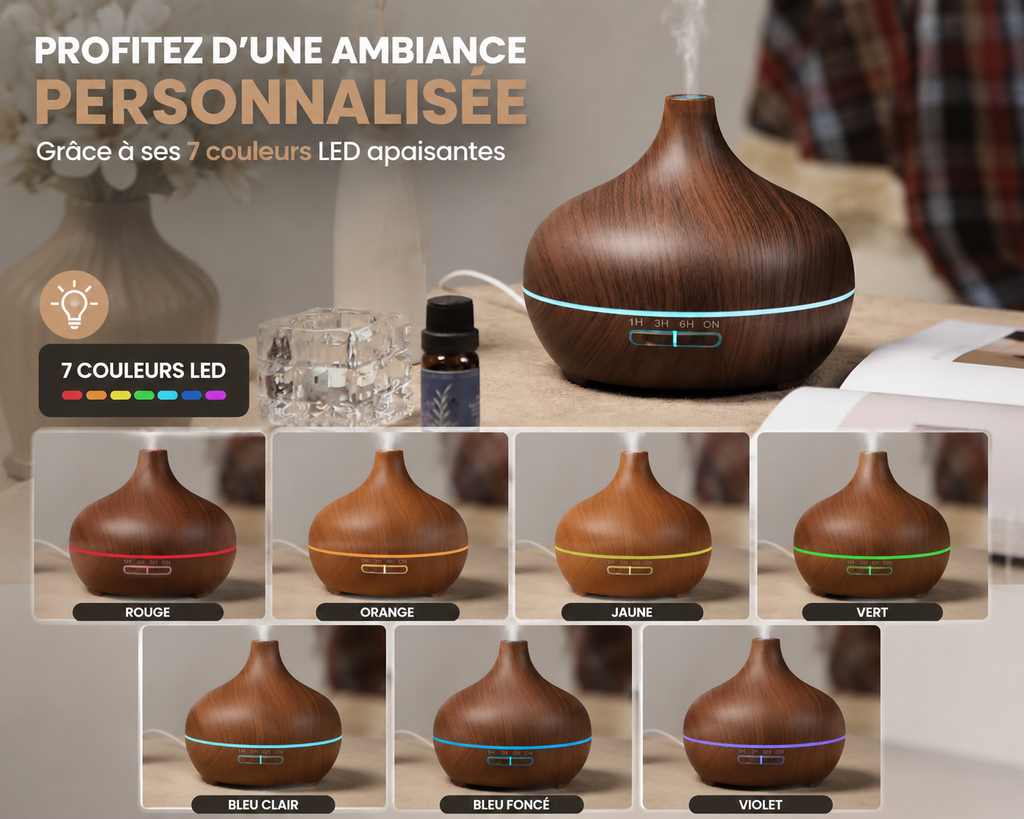 Diffuseur d’Huiles Essentielles Zen’ergy™ | Brume Relaxante & Ambiance Apaisante