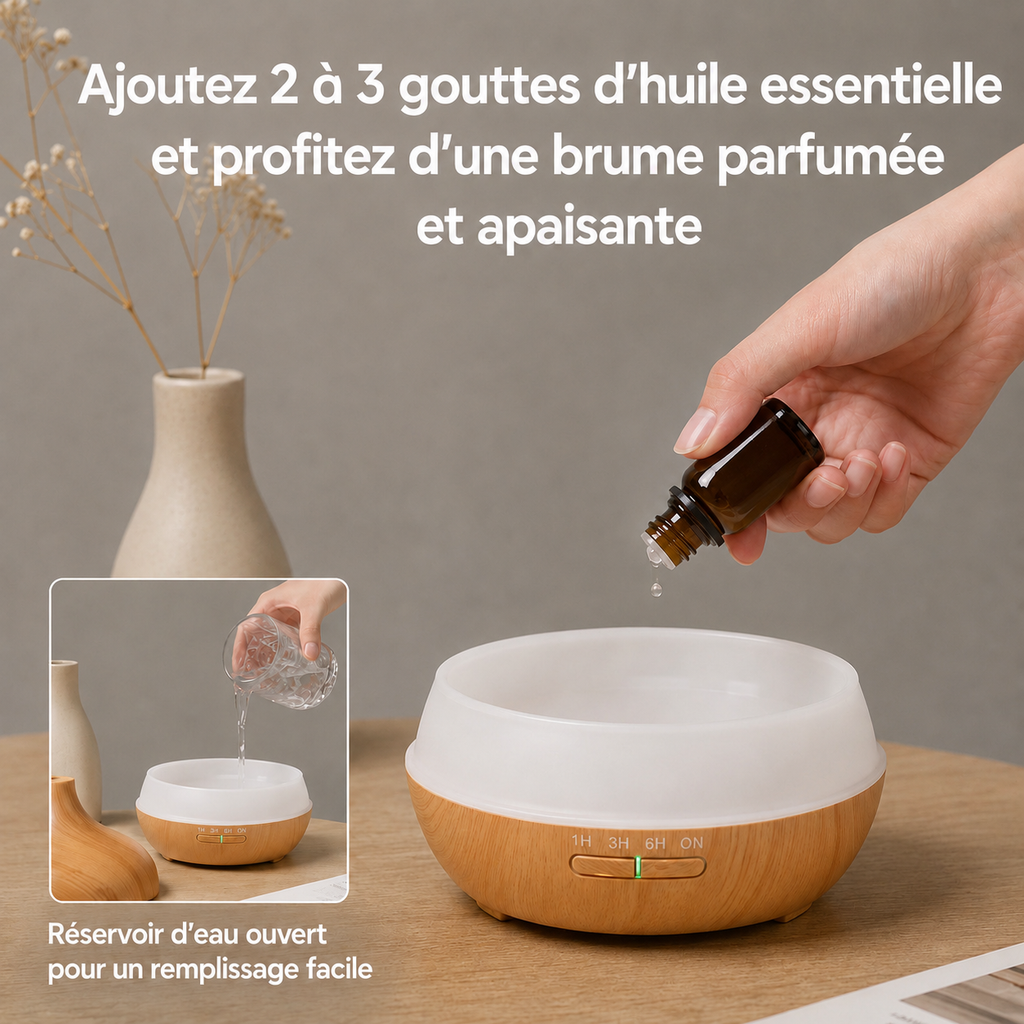 Diffuseur d’Huiles Essentielles Zen’ergy™ | Brume Relaxante & Ambiance Apaisante