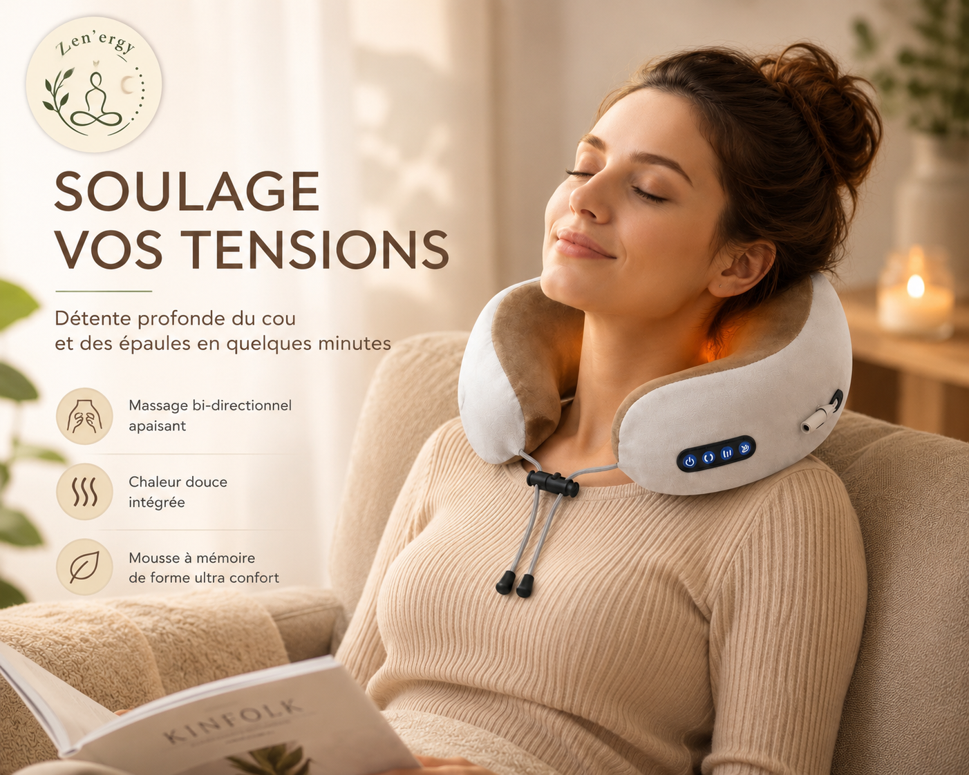 Zen’ergy™ Relax Neck
Coussin de Massage Cervical Chauffant