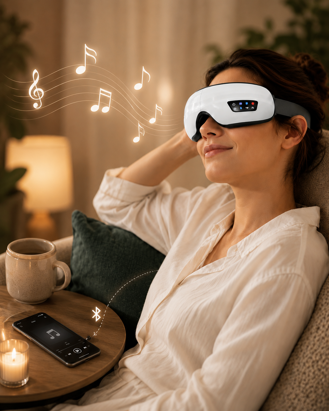 Zen’ergy VisionRelax™ – Masque de Massage Oculaire Intelligent Bluetooth