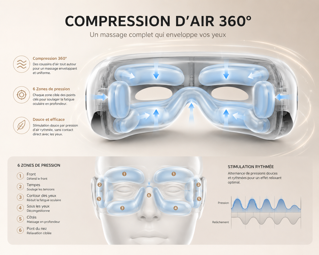 Zen’ergy VisionRelax™ – Masque de Massage Oculaire Intelligent Bluetooth