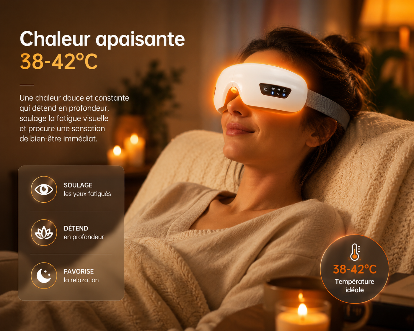 Zen’ergy VisionRelax™ – Masque de Massage Oculaire Intelligent Bluetooth